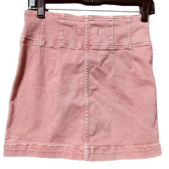 We The Free Pink Denim Zip-Up Mini Skirt Size 29/8 - Picture 5 of 9